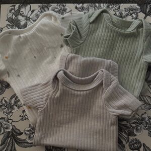 Cozy Kids Ribbed Shirts - White, Green, Gray